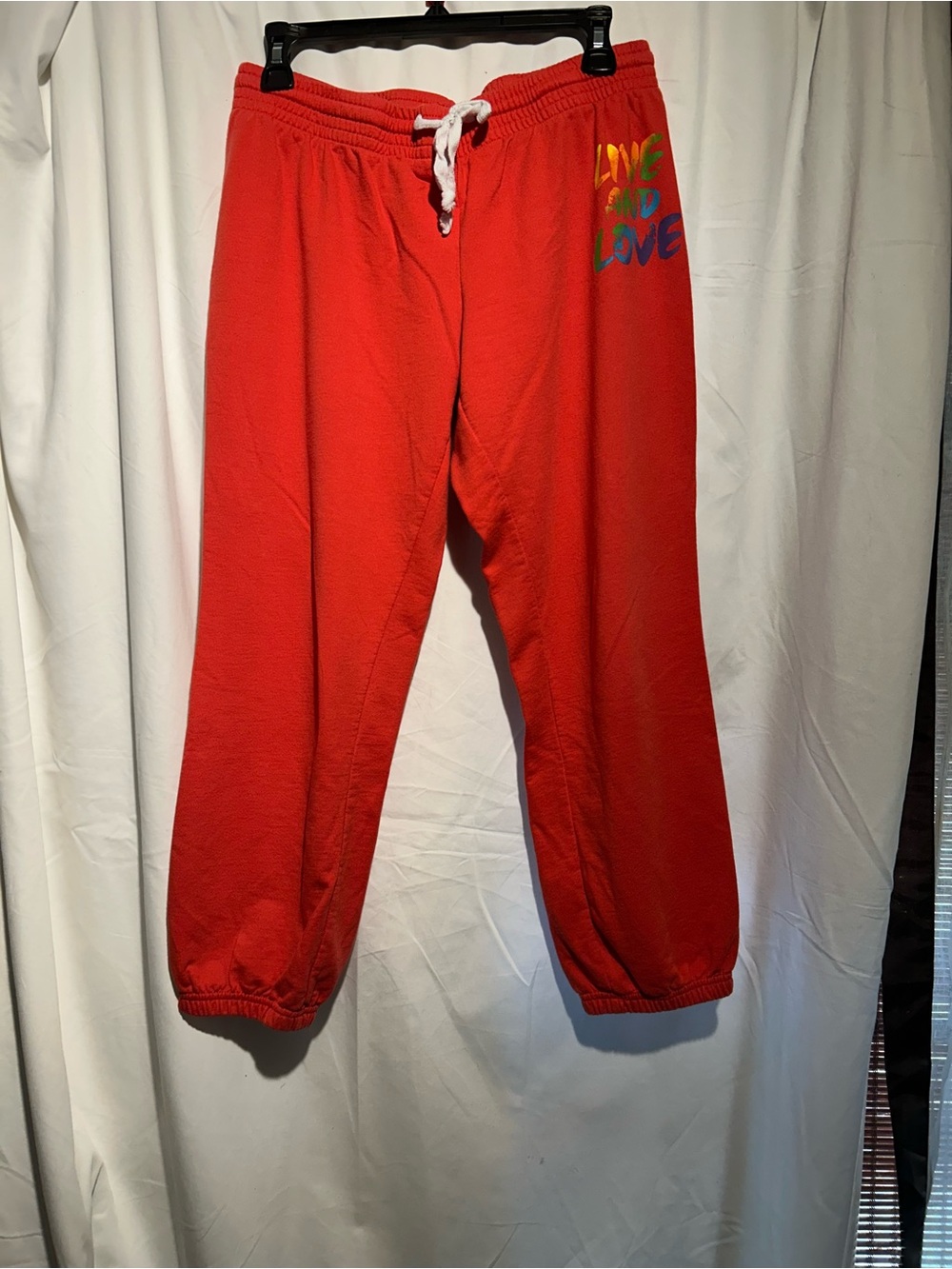 Derek Heart Y2K Red Live And Love Graphic Sweatpants Joggers Size L